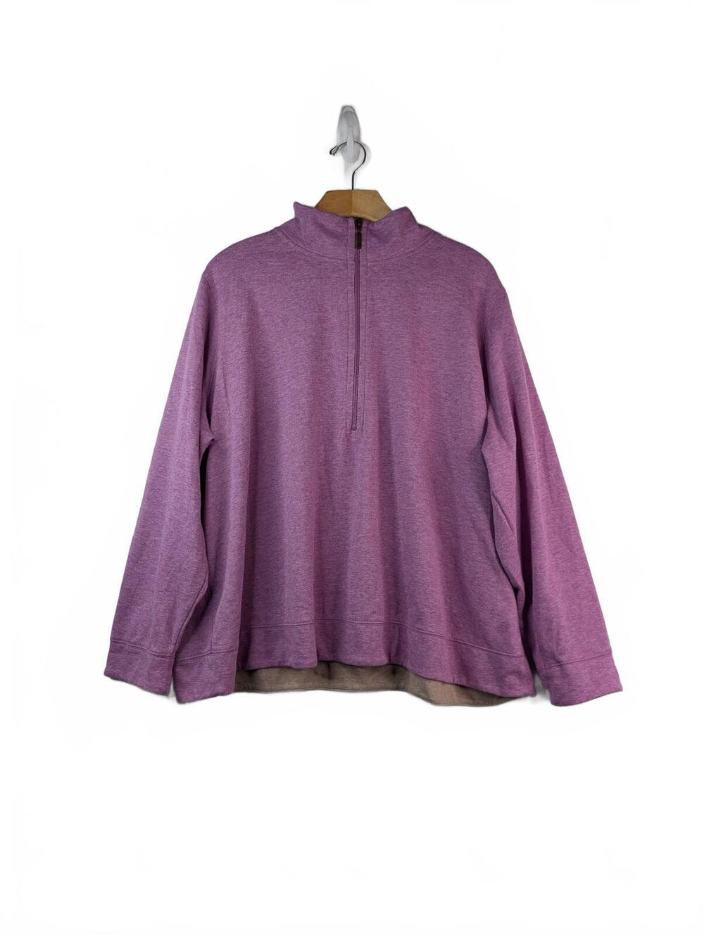 Croft & Barrow Quarter-Zip Pullover Sweatshirt Heathered Lilac 3X